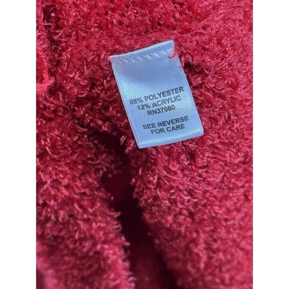 Cato Red Fuzzy Chenille Cowl Neck Long Sleeve Sweater‎ L - Picture 5 of 7